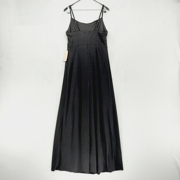 New Birdy Grey Ash Crepe Black Maxi Dress P1632 - Picture 5 of 10